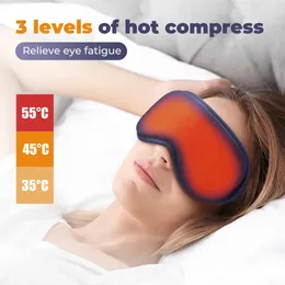 Electric Heat Eye Mask för att sova långt infraröd Komprimera vibrationsmassager varm terapi sömn Lindra torra ögon 240411