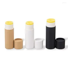 Geschenkverpackung 10pcs Kraftpapier Push -Up -Röhrchen Zylindrische Verpackung Lippenrohr Biologisch abbaubar Karton Kosmetischer Deodorantbehälter
