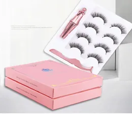 Yiowio Magnetic 4pairs Vollstreifen Dicke Wimpern falsche Wimpern mit magnetischem Eyeliner weiches natürliche falsche Wimpern DHL 1092112