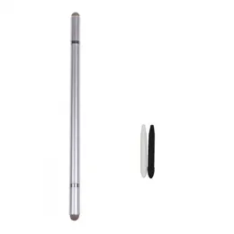 4in1 Round Dual Tips Capacitive Touch Screen Pen Heads Dual Heads Metal Stylus Pen للهاتف المحمول قرص الرسم القلم