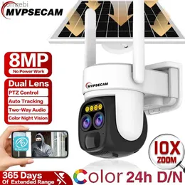 Telecamere PTZ Dual Len WiFi Solar 4K 8MP Camera da esterno Outdoor 10x Zoom Ottico Zoom Audio Audio Visione Night Vision Night in Sicurezza della batteria PTZ Camera PTZ C240412