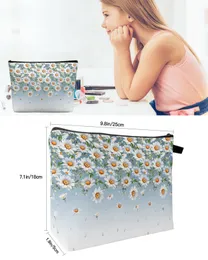 Floral Clutch Purse Gradient Flower Cosmetic Bag, Chic Makeup Bag