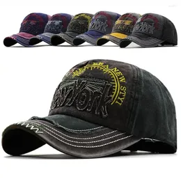 Ball Caps York Nakış Beyzbol Moda Sıkıntılı soluk Casquette Adam Kadın Açık Hava Spor Kamyoner Pamuklu Güneş Şapkaları