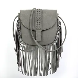 Faux zamszowe skórzane kobiety na ramionach torebki za vintage fringe panie moda przyczynowa torby krzyżowe Hippie cyganie boho torebki torebki torba brzęczona torba bohemianka