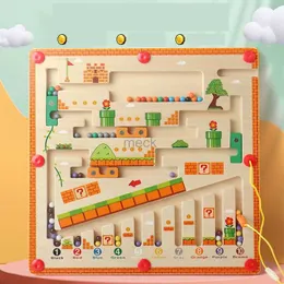 Dekompressionsleksak magnetisk färg och nummer Maze Montessori Toys för 3+ år gamla träpusselaktivitetskort Lärande Utbildningsräkning 240413