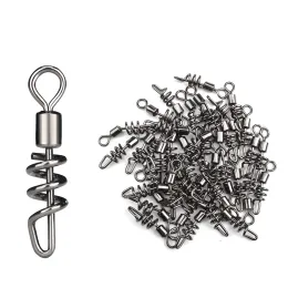 DNDYUJU 50-200X Fishing Rolling Barrel Swivel Screwed Snap Fishing Lure Connector Fishhook Pin Quick Buckle Fishing Accessories