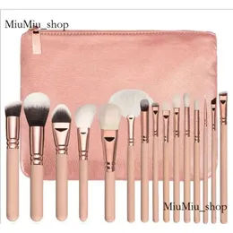 Varumärke högkvalitativ smink 15st/set med PU Bag Professional Brush for Powder Foundation Blush Eyeshadow 216