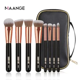 Shadow Maange Pro 8pcs/pincéis de maquiagem de lote definidos com caixa de cabelos sintéticos de casos sombras de malha de mistura para maquiagem