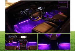 Car LED Strips Light 4pcs 48 LEDs Multicolor Cars Interior Lights Under Dash Lighting Waterproof Kit with Music and Remote Contro2544010