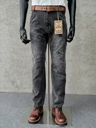 Herrenhosen AMEKAJI-Stil Retro schwarz graue Gerade Jeans Männer dreidimensionale Schnittabflussfarbstoff Waschen gute Qualität