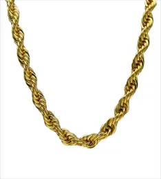 10 mm dicke 76 cm lange feste Seile ED Kette 24k Gold Silber geplattet Hip Hop ED schwere Halskette 160 Gramm für Mens9458251