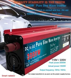 Pure Sinove Wave Falter DC 12V24V do AC 110V220V 1000W 1600W 2000 W 3000W Transformator Transformator Konwerter Słoneczny falownik 7410532