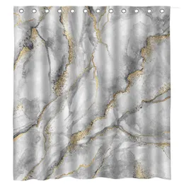 Cortinas de chuveiro mármore com veias douradas Fundo de textura natural para design Cortina à prova d'água por Ho Me Lili Hooks