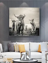 Горная корова плакат холст, художественные плакаты животных и гравюры, живопись скот, стена искусство, нордическое украшение стена картинка для гостиной 9255592