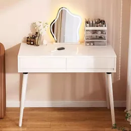 Угловой белый туалетный столик для хранения макияжа скандинавской шкаф в спальне.