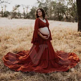 فساتين الأمومة صورة الحمل فستان الحمل 2 قطع ثوب الخامس من الكتان القطن الكبير فساتين الأمومة للصور 24412