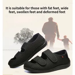 Casual skor justerbar äldre diabetes breddade andningsbara fötter svullna fett deformation sko icke-halk tummen valgus vård sandaler unisex