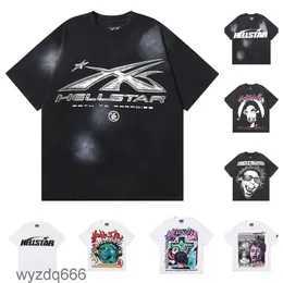 maglietta Hellstar Shirt Designer Men Polo Women Women Summer Mens Maglietta traspirante Maglietta di alta qualità Maglietta Streetwear Pirnt Hip Hop Cotton Short Short Sleeve ISIA