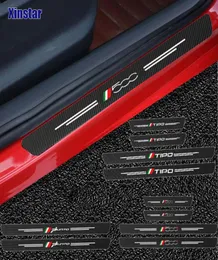 4pcs Carbon Fiber Car Door Sills Guards Sticker For Fiat Panda 500 500x 500l TIPO PUNTO4510391