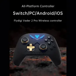 Gamepads Fly Digi Vader 2 Pro Wireless Game Controller Gamepad Buildin 6axis Motion Sensor مع تأثير ضوئي مزدوج الاهتزاز RGB