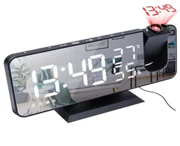 Digital Alarm Clock Clocks USB Wake Up Watch Table Electronic Desktop FM Radio Time Projector Snooze Funktion 26433461