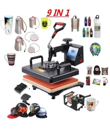 Multifunktionell 9 i 1 Combo Heat Press Machine SubliMation Heat Press värmeöverföringsskrivare för MUGCAPT SHIRTPHONE CASS6161824