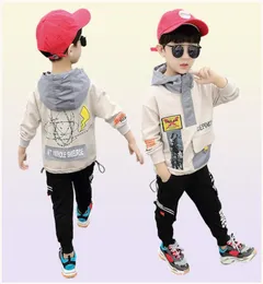 Ins Fashion 2020 New Boys Trade Cuit Kids Cuit Set Set Boys Casual Suits Hooded Coat Jupertpants 2PCSSET Детская дизайнерская одежда B2354617