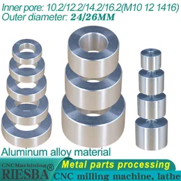 diâmetro 24 26 mm de alça de alumínio eixo de metal s10 m12 m14 m16 arruela plana da junta redonda hollow sem staping spacer