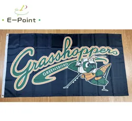 MILB Greensboro Grasshoppers Flag 35ft 90cm150cm البوليستر لافتة الديكور