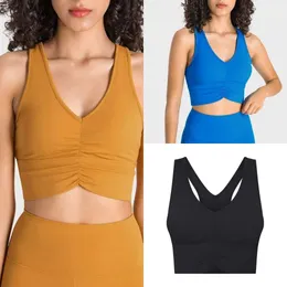 Roupas de sutiã esportivo esportivo plissado de alta força de choque de ginástica roupas de ginástica feminino de roupas íntimas tanques de ioga Tops Hot Sale