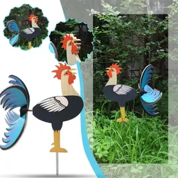 Decorative Figurines Rooster Windmill Garden Courtyard Farm Decor Chicken Stakes Wind Spinners Sculpture Windmills Ornament