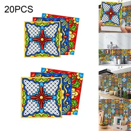 Duvar çıkartmaları 20pcs çıkarılabilir zemin dekor kolay su geçirmez sanat kendi kendine yapışkan mutfak banyo pvc diy çıkartma kiremit çıkartma