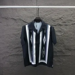 24SS Дизайнерская рубашка мужская пуговица рубашка с печеночной рубашкой для боулинга гавайская цветочная повседневная рубашка Мужское платье с коротким рукавом Hawaii ZP04