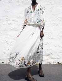 Icclek traf feminino algodão bordado de saia superior conjunto de estilo étnico