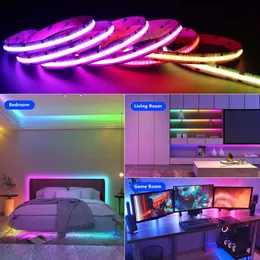 DC12V/24V WS2811 RGB Adqualpable DREAM COLL COL COB Strip 12mm PCB FOB SMART RGBIC Pixel مرنة 720LED/M TAPE LIGHT