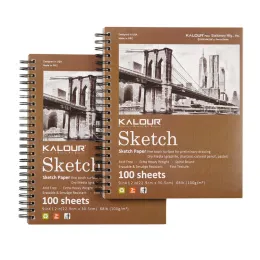 Skissböcker 2st Professional Drawing Sketchbook 9*12inch100 sidor tomma inre sidspolar anteckningsbok lämplig för skapande av studentkonst