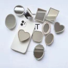 Ins Bling Hearts Flowers MirrorはiPhoneの携帯電話スタンドSAMSUNG HUAWEI XIAOMI UNIVERSAL FIGENS RINGグリップブラケットホルダー