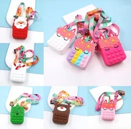 Toys sensorial bolha bretelle saco de ombro tiras de celulares de telefones de telefone de push da bolsa de telefone alteração da bolsa de moedas Toy Unicorn TIKTOK DHL8161899