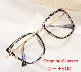 Solglasögon Fashion Ladies Reading Glasses Spring Hinge Presbyopic Readers Eyeglasses Leopard Cat Eye Blue Light Filter Frame 35SU7266685