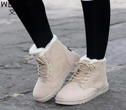 Stivali da neve per donne invernali Stile di moda 2018 Stivali per caviglia femminili di colore solido per scarpe da donna Calsa comoda Botas Mujer ST9036854687