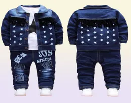 Dzieci Baby Boys Ubrania mody dżinsowa kurtka top spodnie 3pcssets niemowlę dzieci swobodne ubranie zimowe dres malucha LJ2008319836406