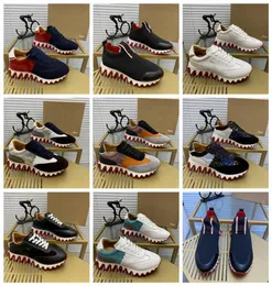 2021 ząbkowane podeszwy czerwone buty swobodne oryginalne skórzane mieszkania Męskie trampki Loubishark Flat Sneaker Luxe Progettista Men Donna Low To8039987