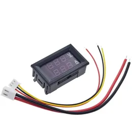 2024 DC 0-100V 10A Dijital Voltmetre Ammetre Çift Ekran Dedektörü Akım Ölçer Paneli AMP Volt Gösterge 0.28 "Dijital için Kırmızı Mavi LED