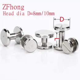 10 set head diap da 8 mm da 10 mm in ottone con berretto piatto nichel in ottone a cinghia di chicago cinghia a ciglio