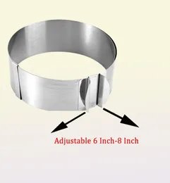 Wbbooming Verstellbarer Mousse -Ring 3D Runde Kuchenformen Edelstahl Backküche Dessert Dekorationswerkzeuge 3 Größen 2202219093604