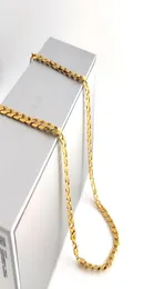 18K Сплошная желтая GF Gold Burb Cuban Link Chain Ожерелье Hiphop Итальянская марка AU750 Men039s Женщины 7 мм 750 мм 75 см в длину 29 Inc7469817