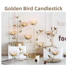 Candle Holders Nordic Wrought Iron Golden Bird Aroma Holder Decoration Romantic Table Tabletop Small Furnishings 1PCS