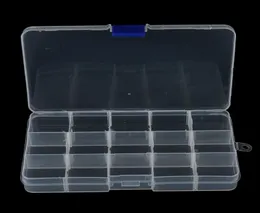 1Pcs Convenient Fishing Lure Tool Case Tackle Boxs Plastic Clear Fishing Track Box With 15 Compartments Whole2395630
