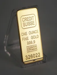 Non Magnetic CREDIT SUISSE ingot 1oz Gold Plated Bullion Bar Swiss souvenir coin gift 50 x 28 mm with different serial laser numbe4531342