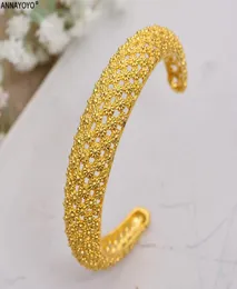 Annayoyo 4pcs New Fashion 24K Gold Color Wedding Barkels for Women Bride Bracelets Ethiopianfranceafrancafrancandubai Gifts7645144